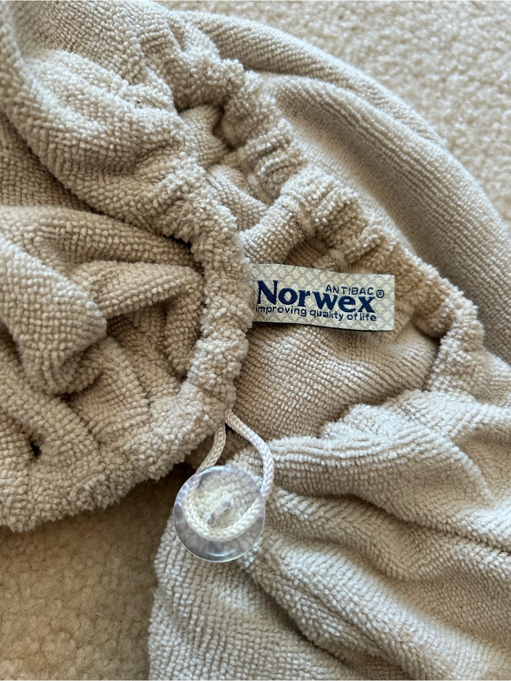 Norwex Antibac Beige Shower Hair Wrap NWOT